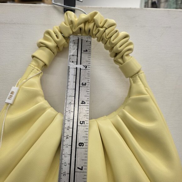 JW Pei Womens Gabi Ruched Hobo Top Handle Small Shoulder Bag Butter Yellow - Picture 7 of 10